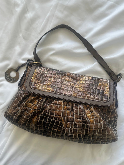 Fendi Chef Shoulder Bag – Croc Embossed Leather