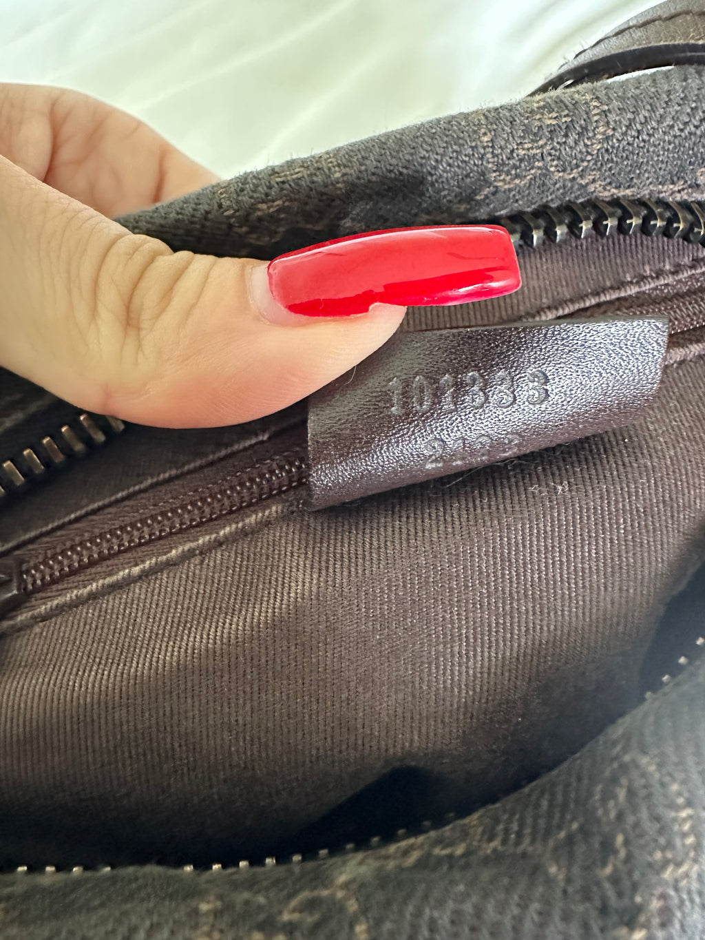 Gucci shoulder bag brown denim
