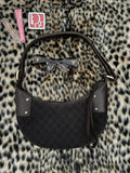 Gucci crescent bag brown denim