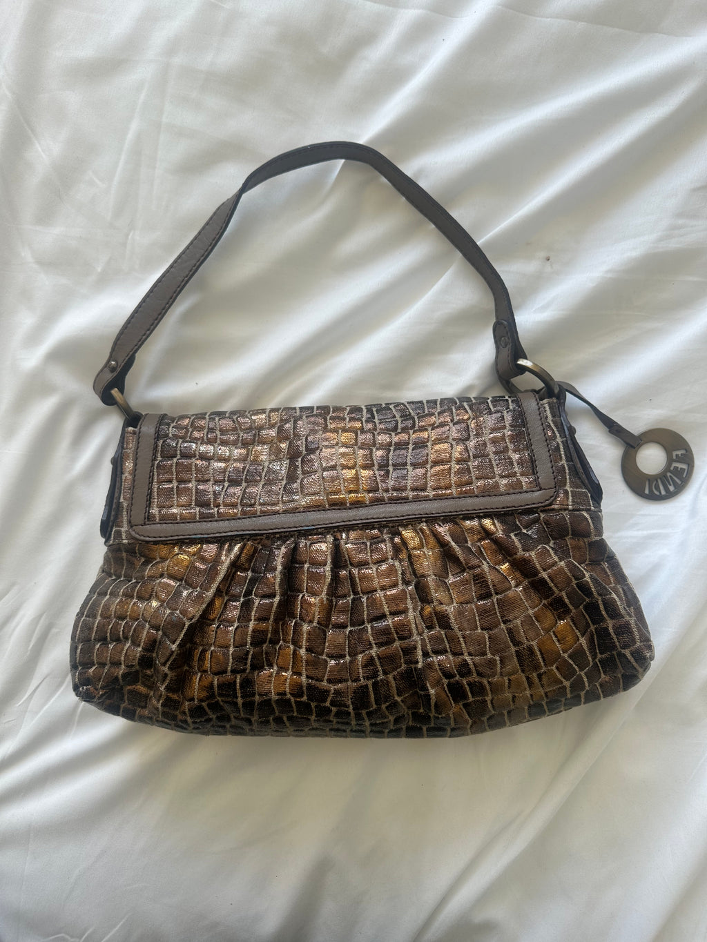 Fendi Chef Shoulder Bag – Croc Embossed Leather
