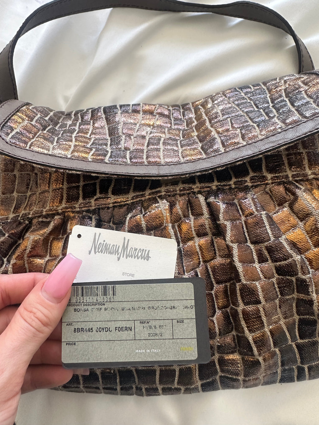 Fendi Chef Shoulder Bag – Croc Embossed Leather