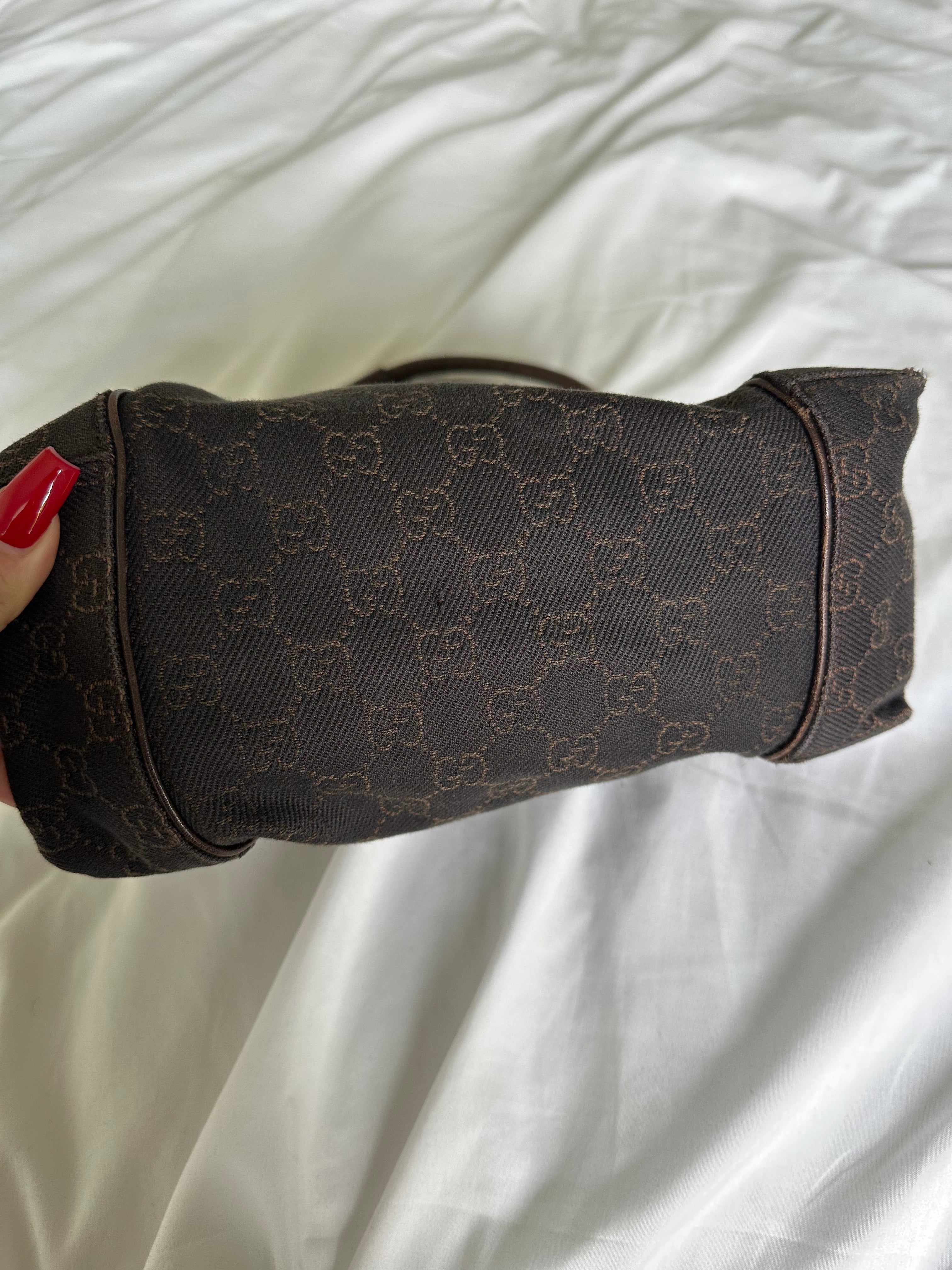 Gucci shoulder bag brown denim